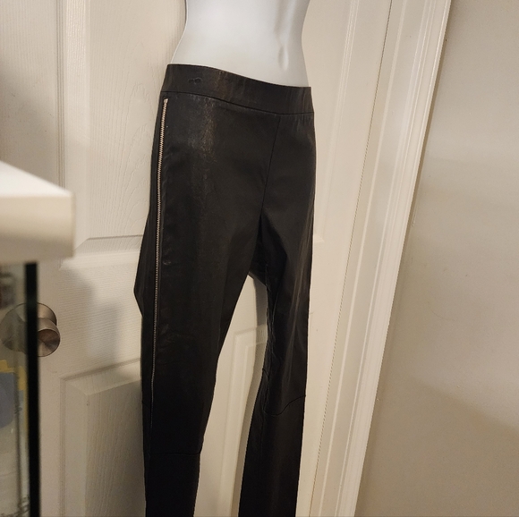 Black 100% Lamb Leather Pants